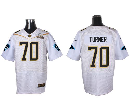 Nike Panthers #70 Trai Turner White 2016 Pro Bowl Men's Stitched NFL Elite Jersey - Click Image to Close